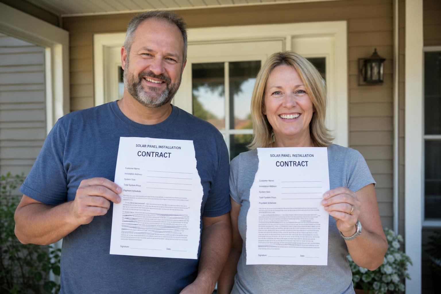 Happy homeowner after cancelling solar contract